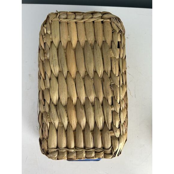 Cobalt Blue Anchor Hocking Loaf Dish 1.5 Qt Baking Pan w/ Woven Serving Basket - Picture 8 of 9